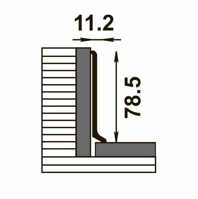 Плинтус алюминиевый  ПЛ80 2500х78,5х11,2 Шампань в Тюмени