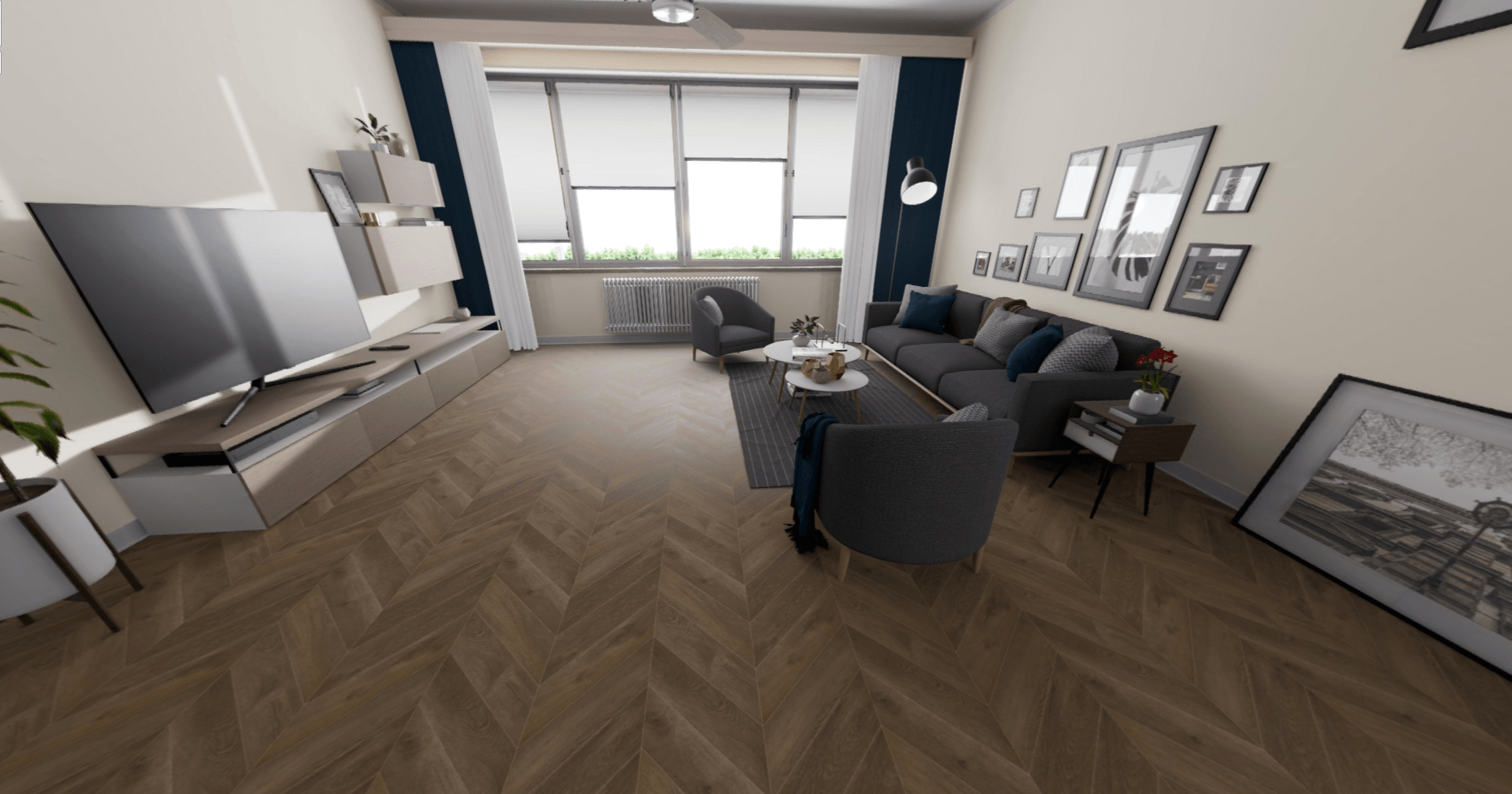 Alpine Floor LVT плитка  Дуб Насыщенный Chevron ECO 20-4