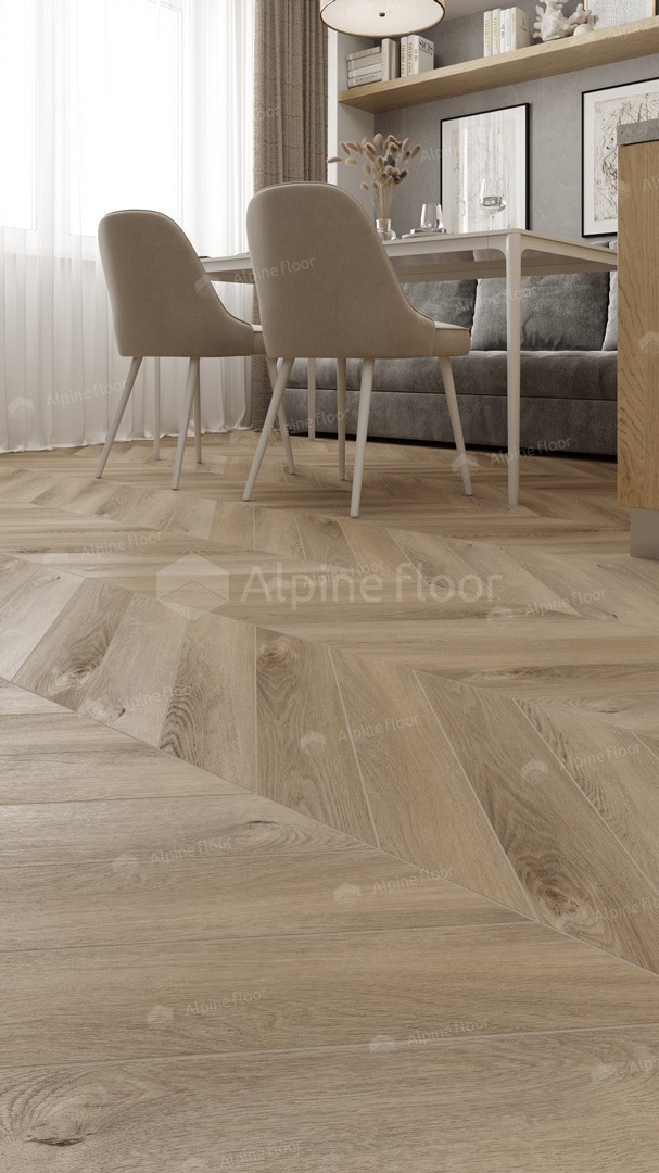 Alpine Floor LVT плитка Дуб Синистра Chevron ECO 20-6