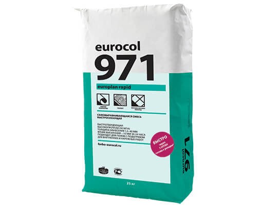 Forbo Eurocol Ровнитель для пола Forbo Eurocol 971 Europlan Rapid (1,5-40 мм, 30 МПа)25 кг