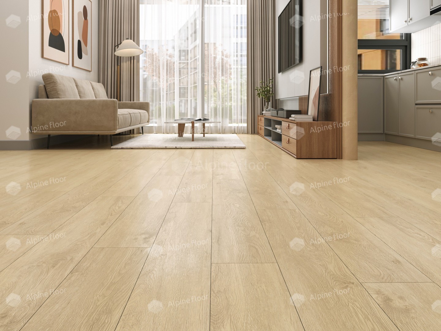 Alpine Floor LVT плитка ДУБ МЕДОВЫЙ ECO 5-17