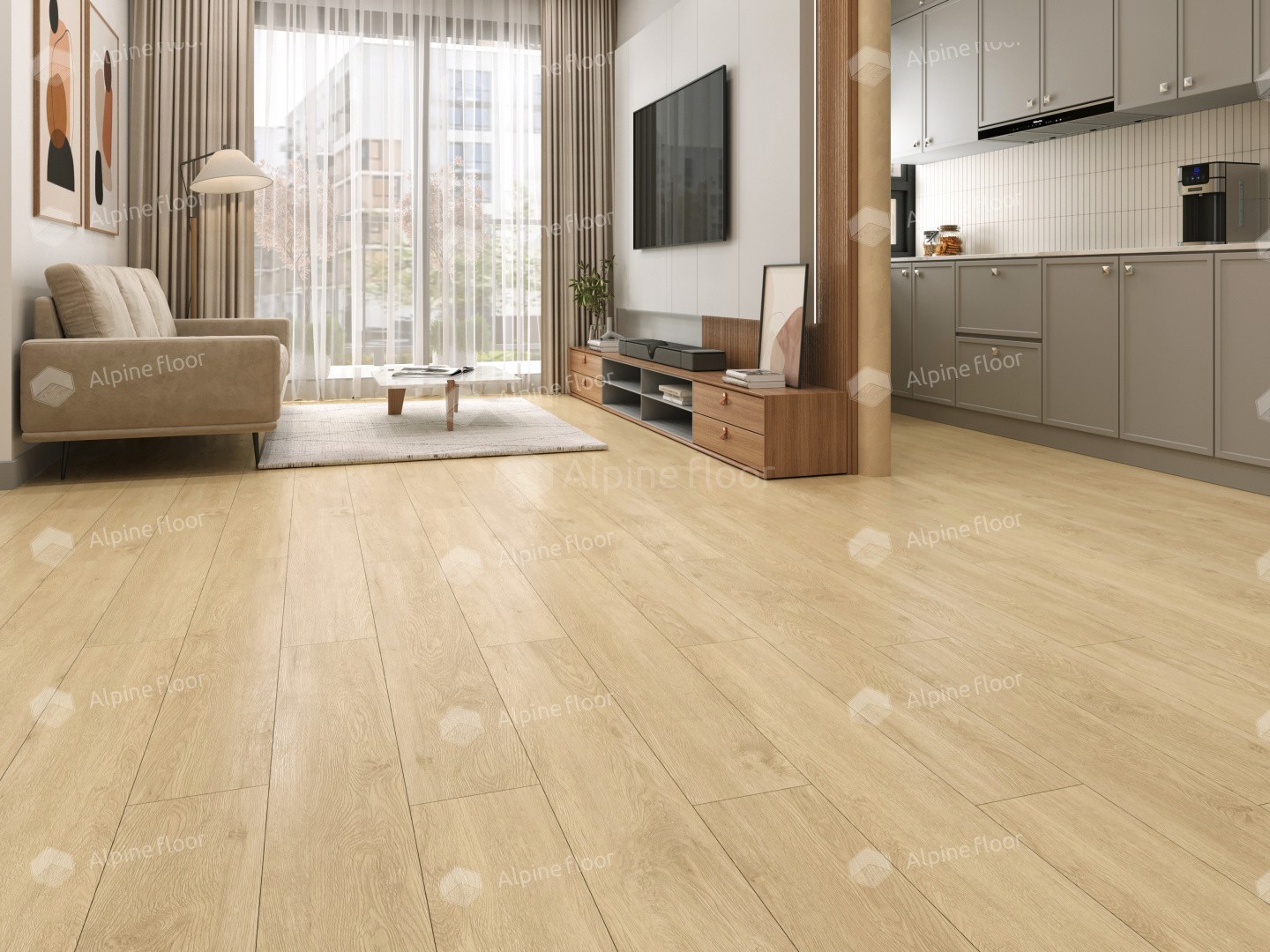 Alpine Floor LVT плитка ДУБ МЕДОВЫЙ ECO 5-17
