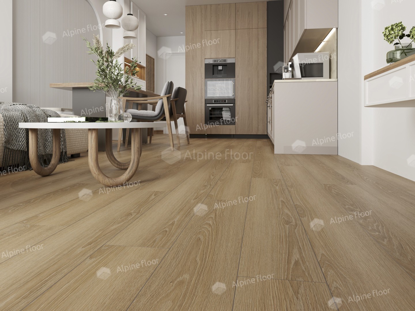 Alpine Floor LVT плитка Дуб Арктик ЕСО 5-1