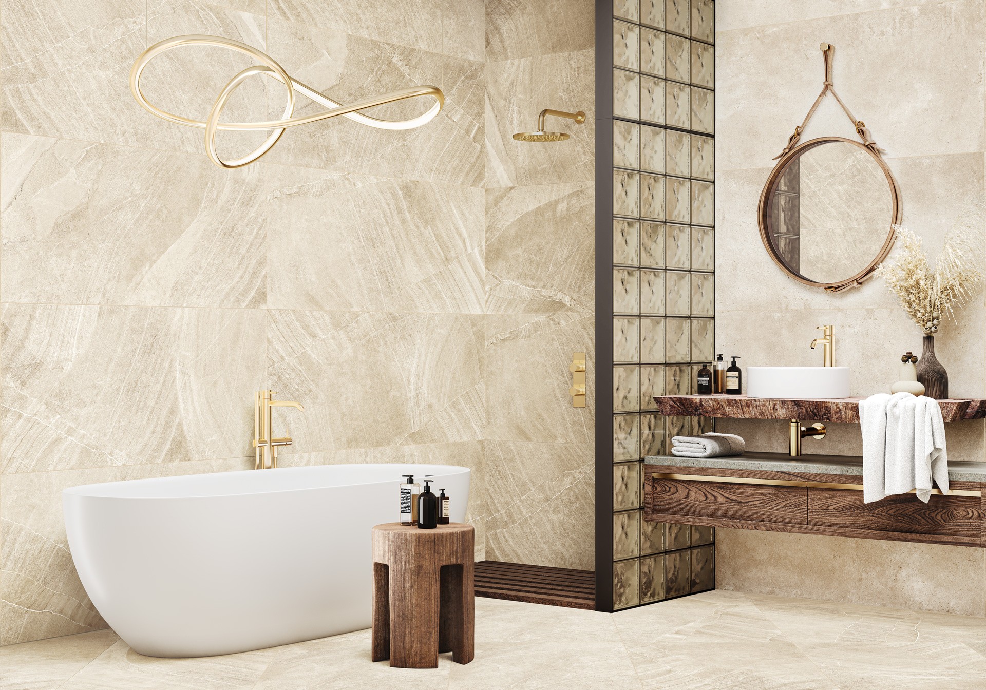Delacora Керамогранит матовый карвинг Rock Crema D60201M 600x600