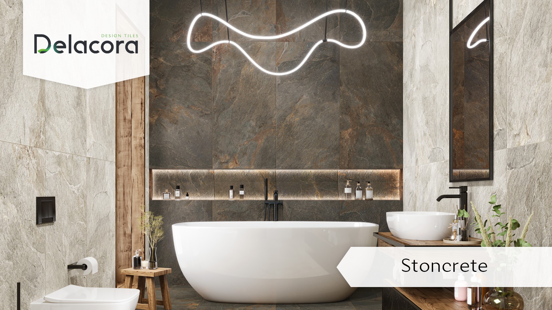 Delacora Керамогранит лаппатированный Stoncrete Gray D120226L 600x1200