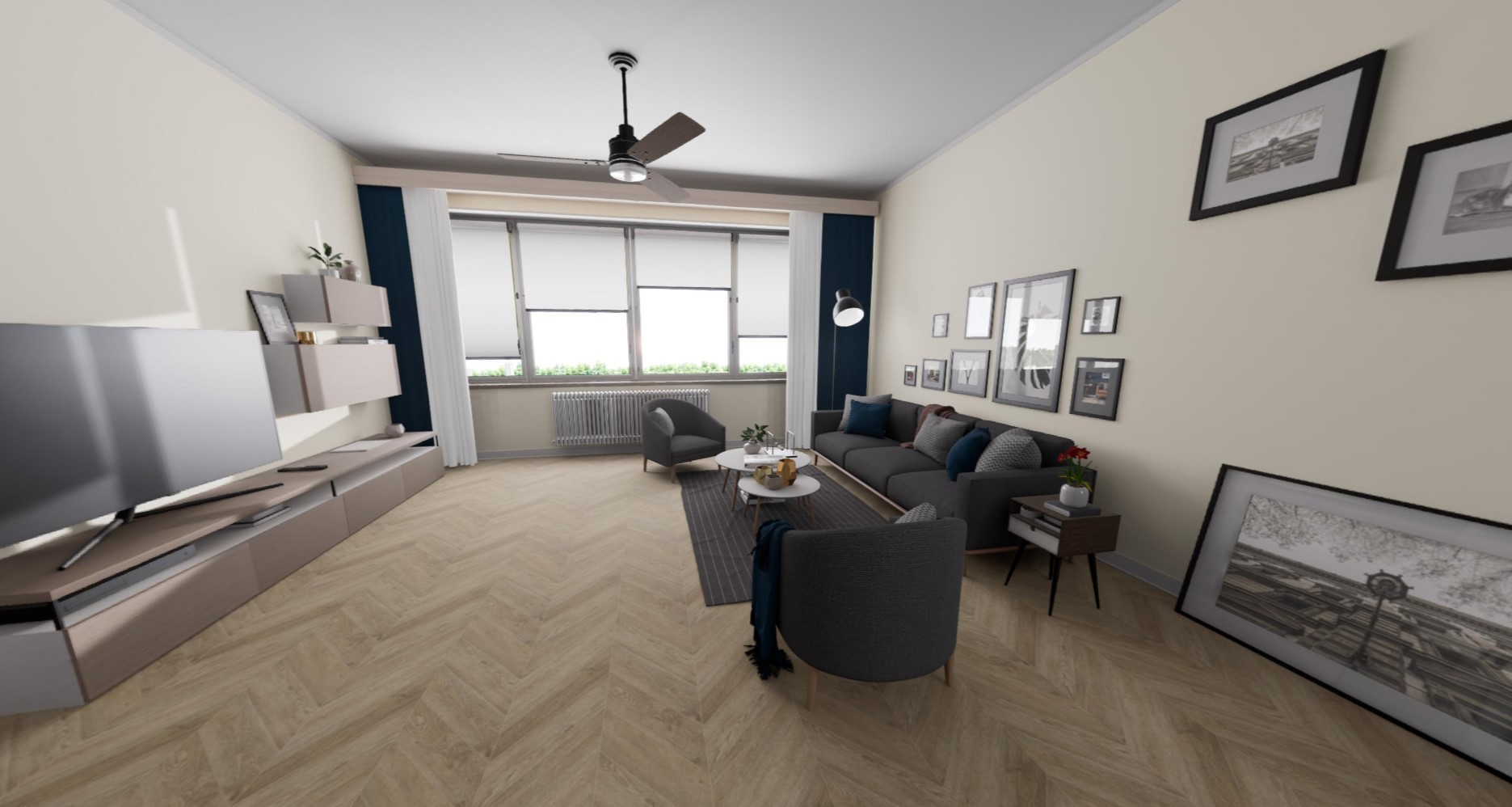 Alpine Floor LVT плитка Дуб Ваниль Селект Chevron ECO 20-2
