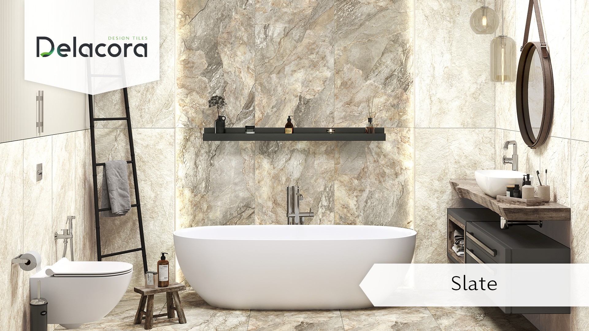 Delacora Керамогранит матовый карвинг Slate Beige D12061M 600x1200