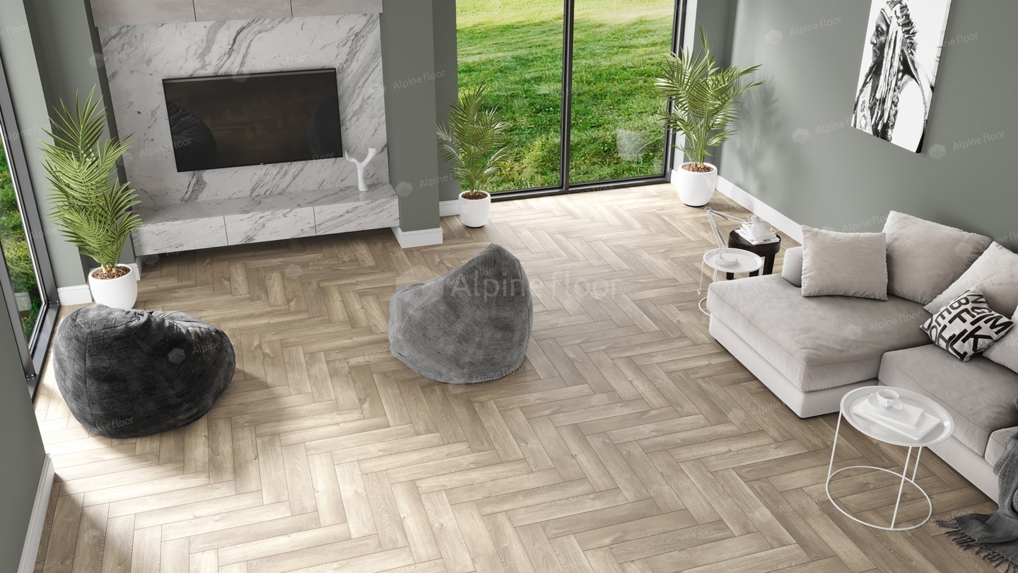 Alpine Floor Плитка Дуб Натуральный Отбеленный ECO 16-5