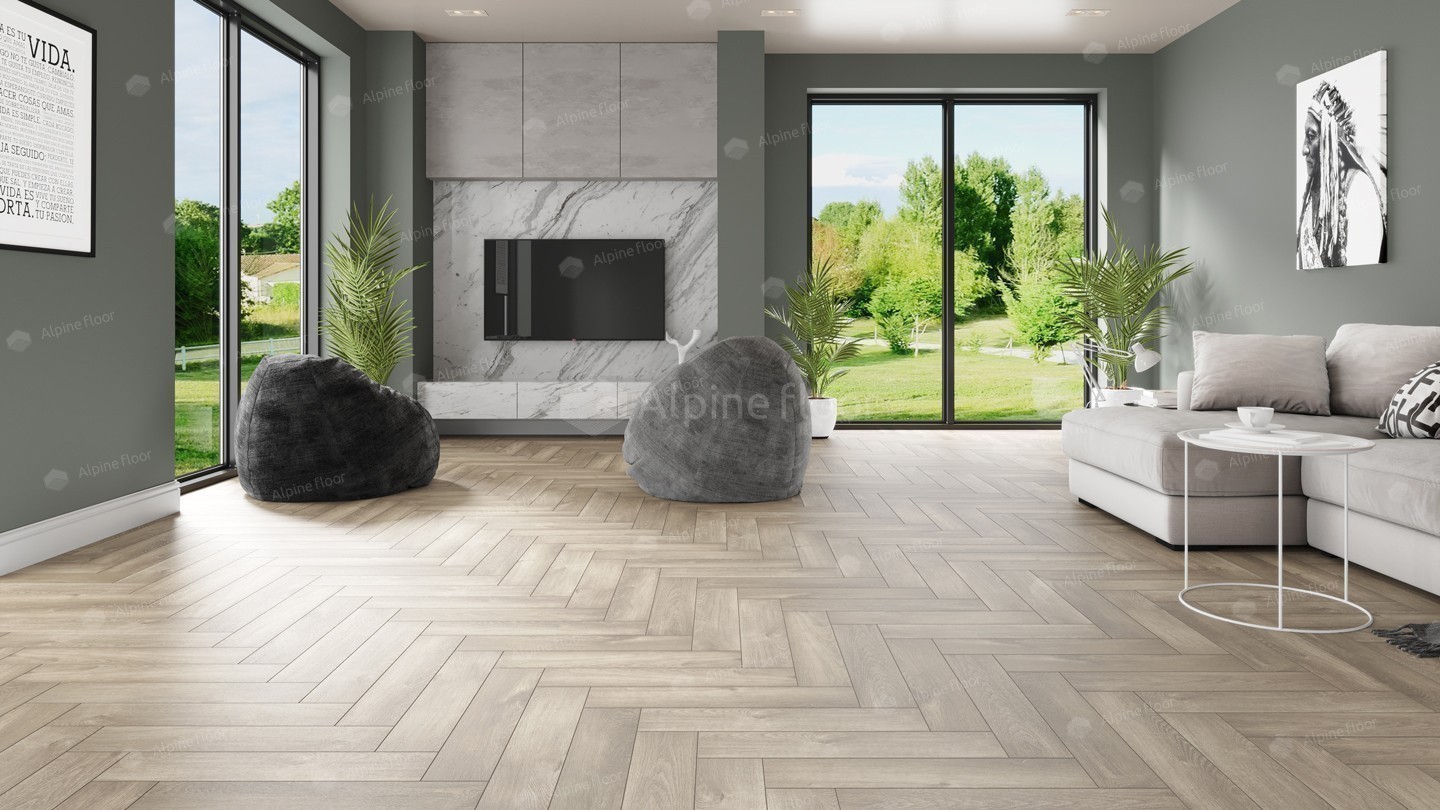 Alpine Floor Плитка Дуб Натуральный Отбеленный ECO 16-5