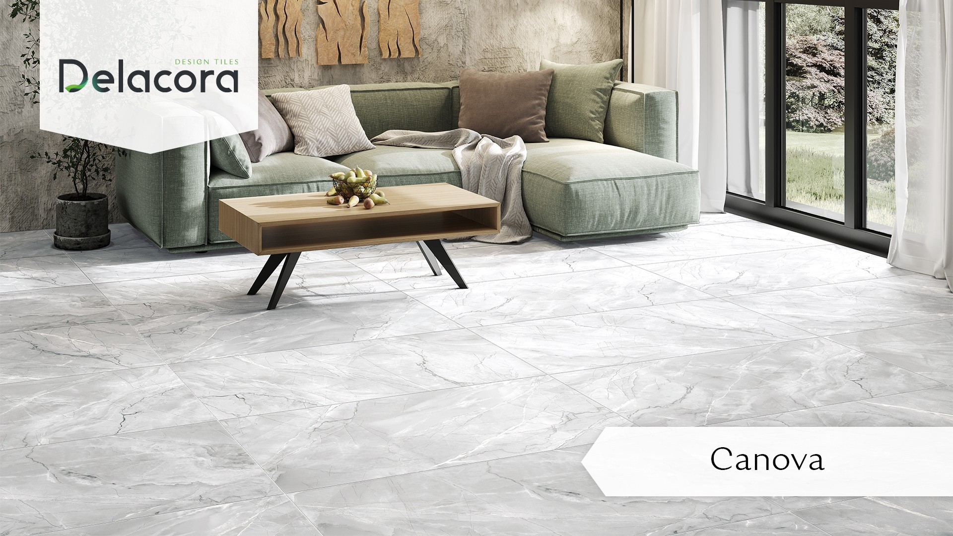 Delacora Керамогранит матовый карвинг Canova Dark D12072M 600x1200