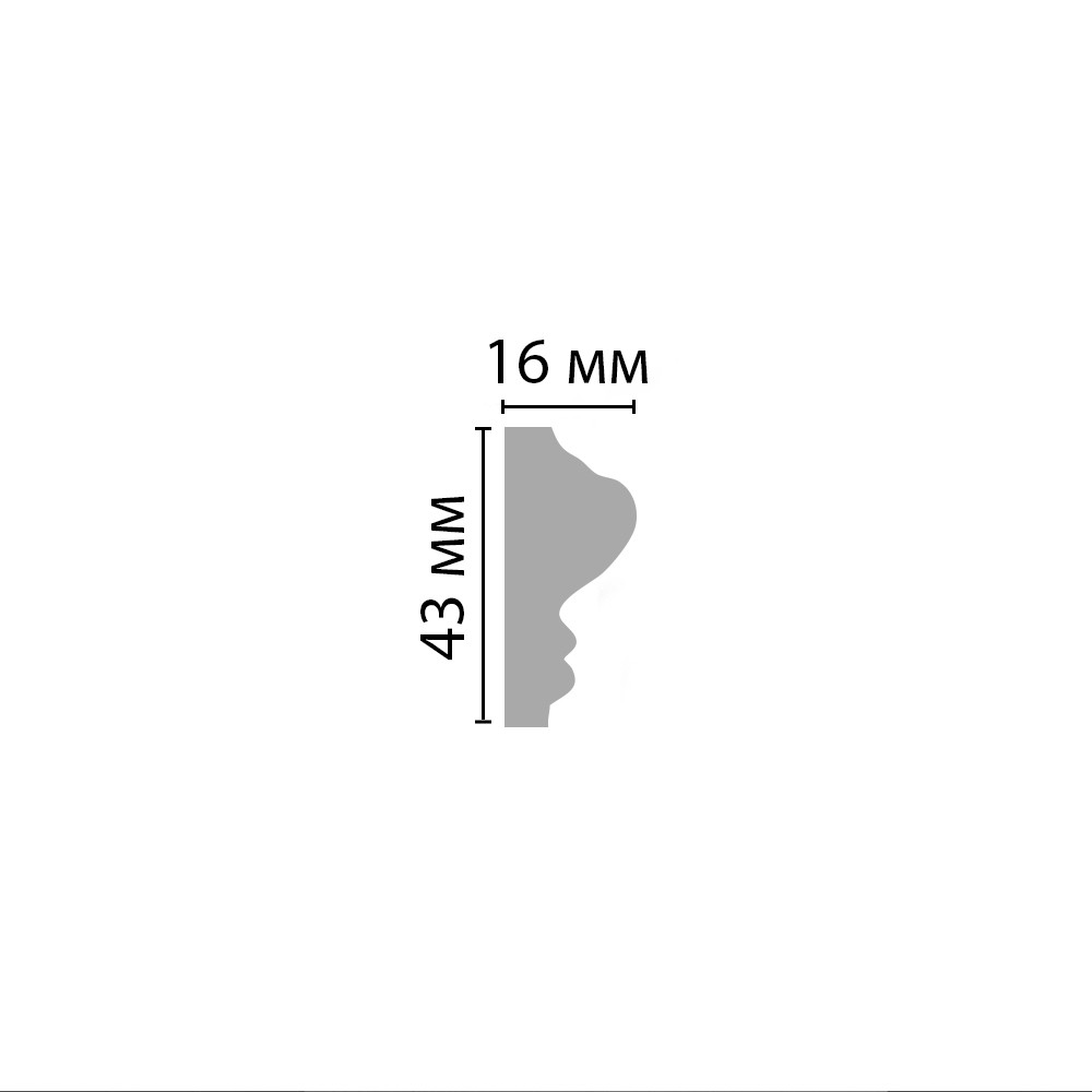 Decomaster Молдинг гладкий DECOMASTER A030 (43*16*2000мм)