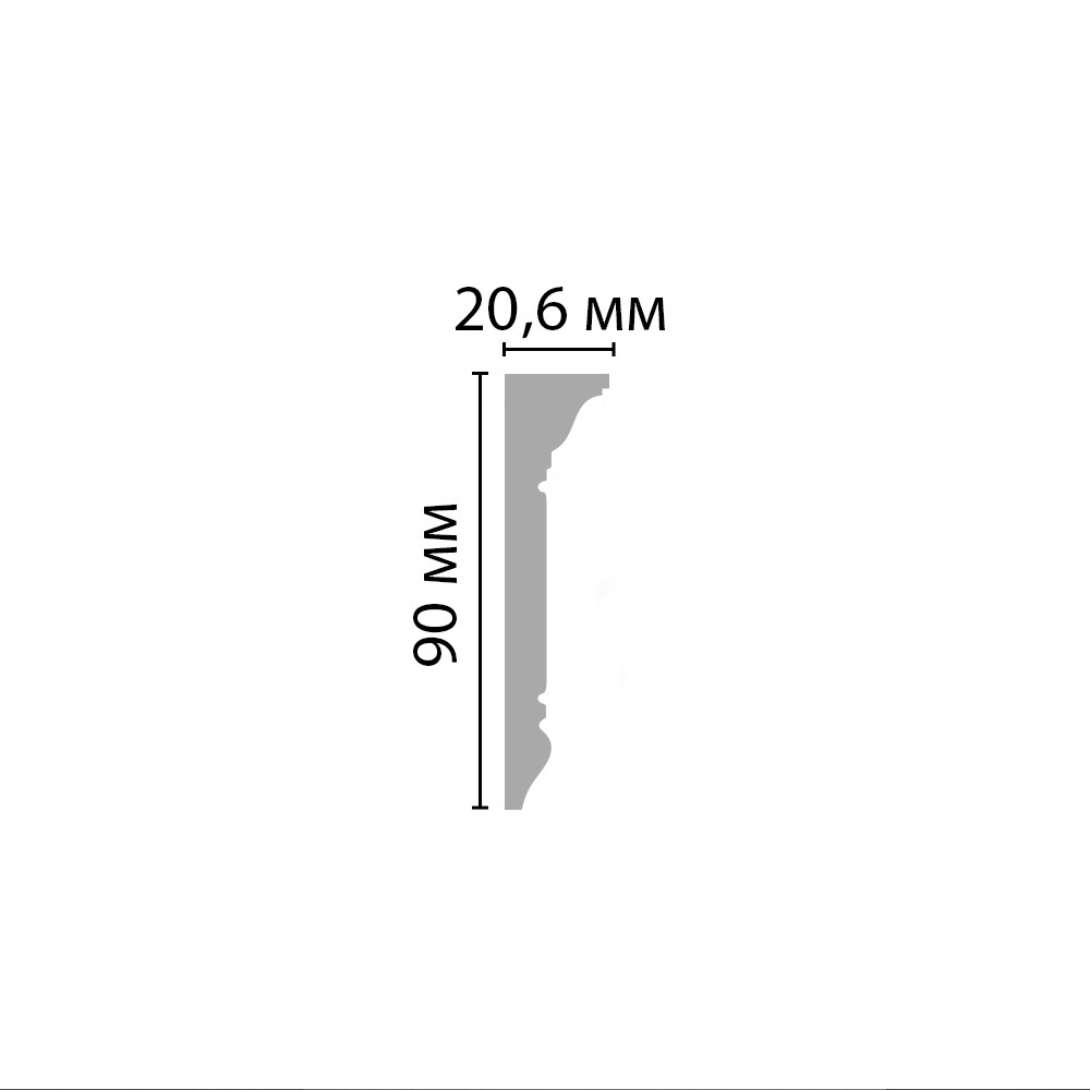 Decomaster Молдинг гладкий DECOMASTER D226ДМ (90*20*2000мм)