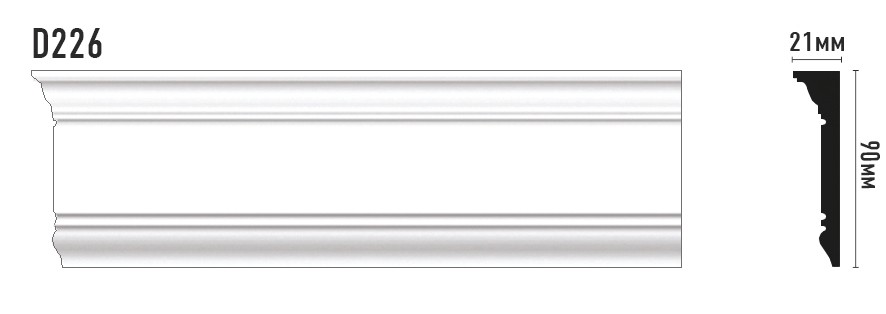 Decomaster Молдинг гладкий DECOMASTER D226ДМ (90*20*2000мм)