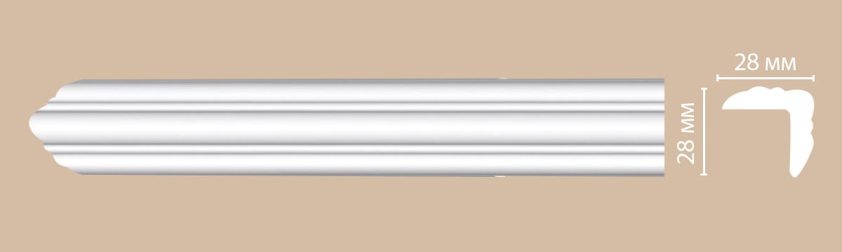 Decomaster Молдинг гладкий DECOMASTER DP-332 (28*28*2400мм)