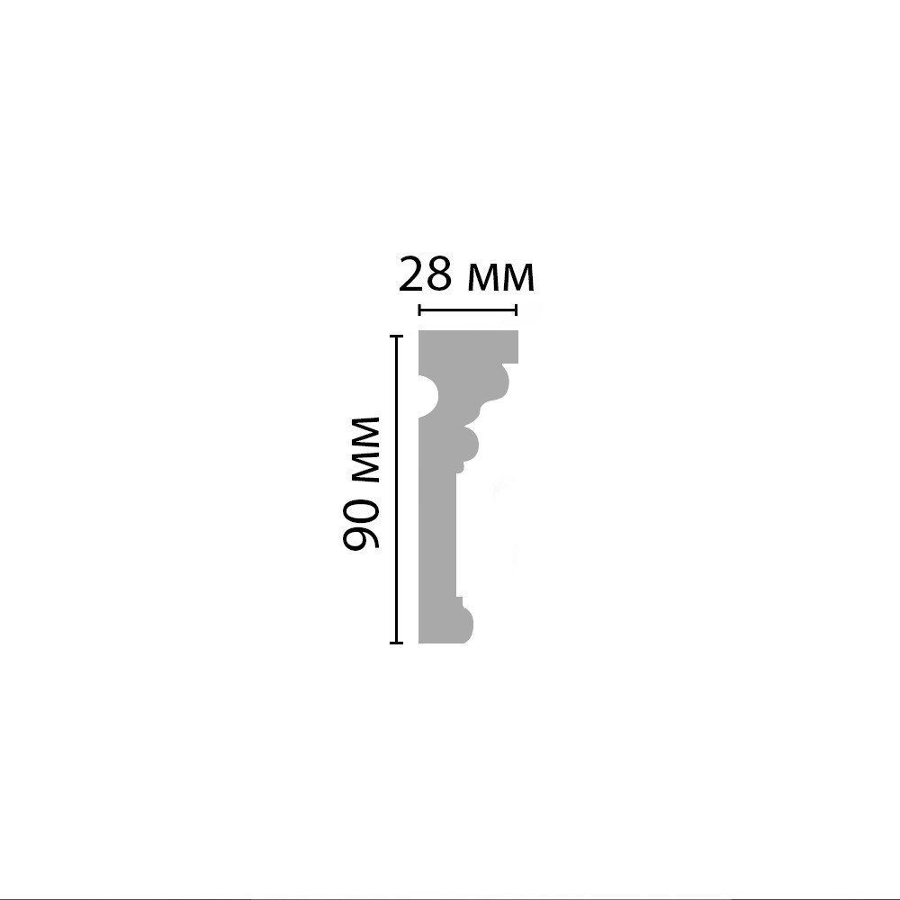 Decomaster Молдинг гладкий DECOMASTER DP-9012F гибкий (90*28*2400мм)