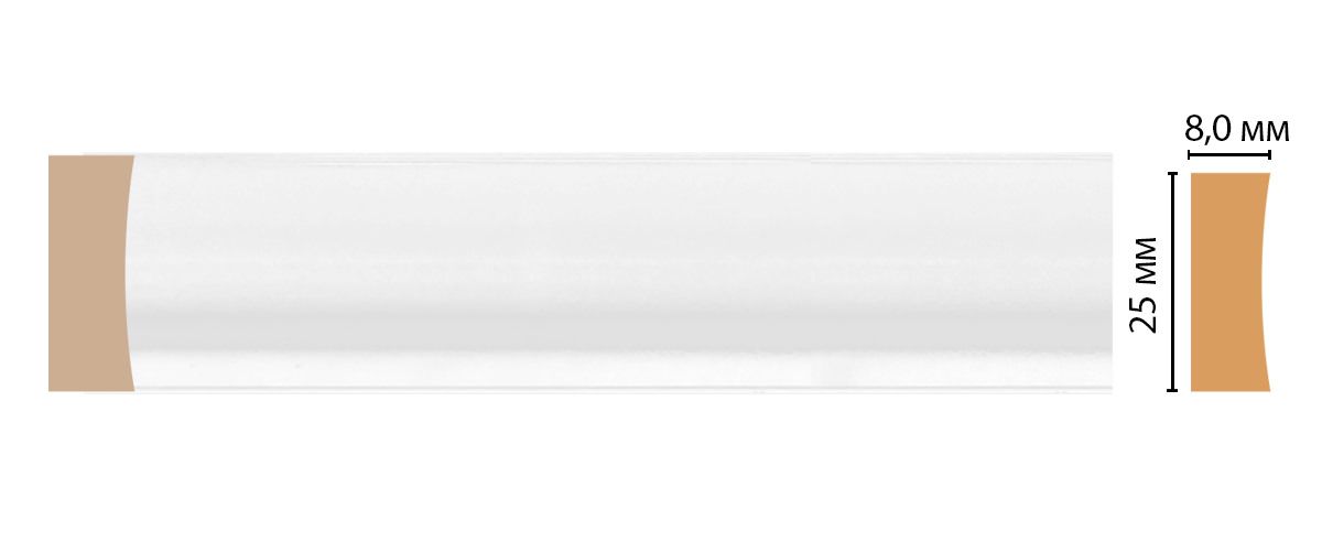 Молдинги Молдинг DECOMASTER D046-114ДМ (25*8*2400мм) в Тюмени