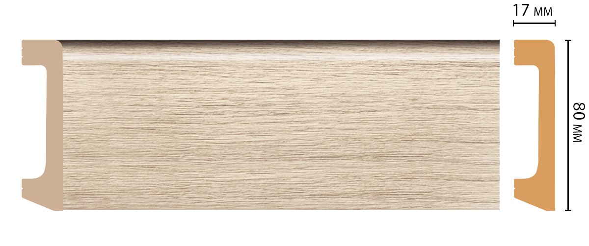 Decomaster Плинтус напольный DECOMASTER D235-72 ШК/20 (80*17*2400мм)