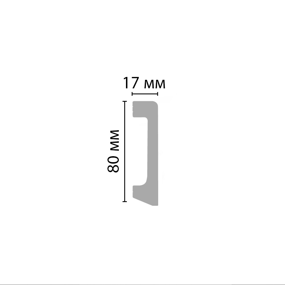 Decomaster Плинтус напольный DECOMASTER D235-115 (80*17*2400мм) белый матовый