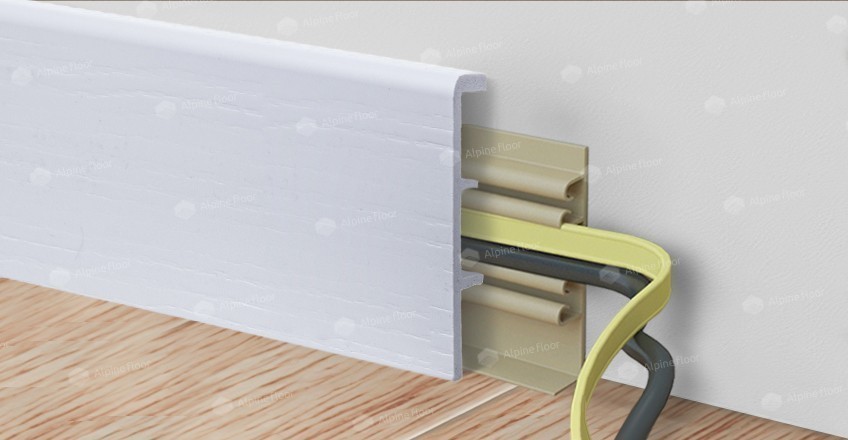 Alpine Floor Напольный Плинтус Rico Concept 80 Белый с тиснением