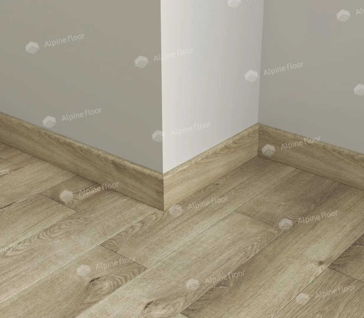 Alpine Floor Напольный плинтус Parquet Light Дуб Натуральный Отбеленный SK 13-5