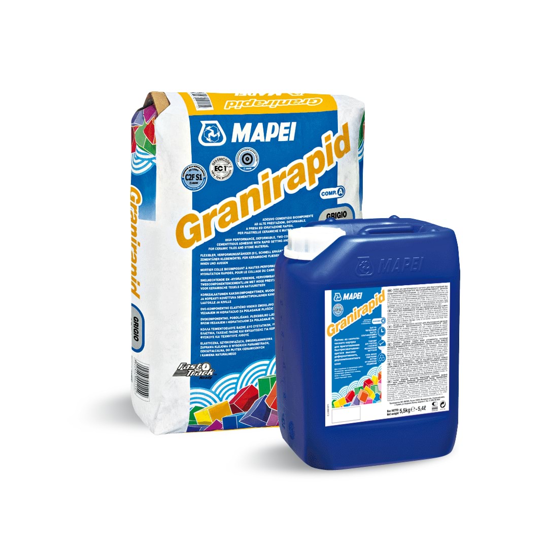 Mapei Клей для плитки Mapei Granirapid A+B (С2F S1)белый 28кг