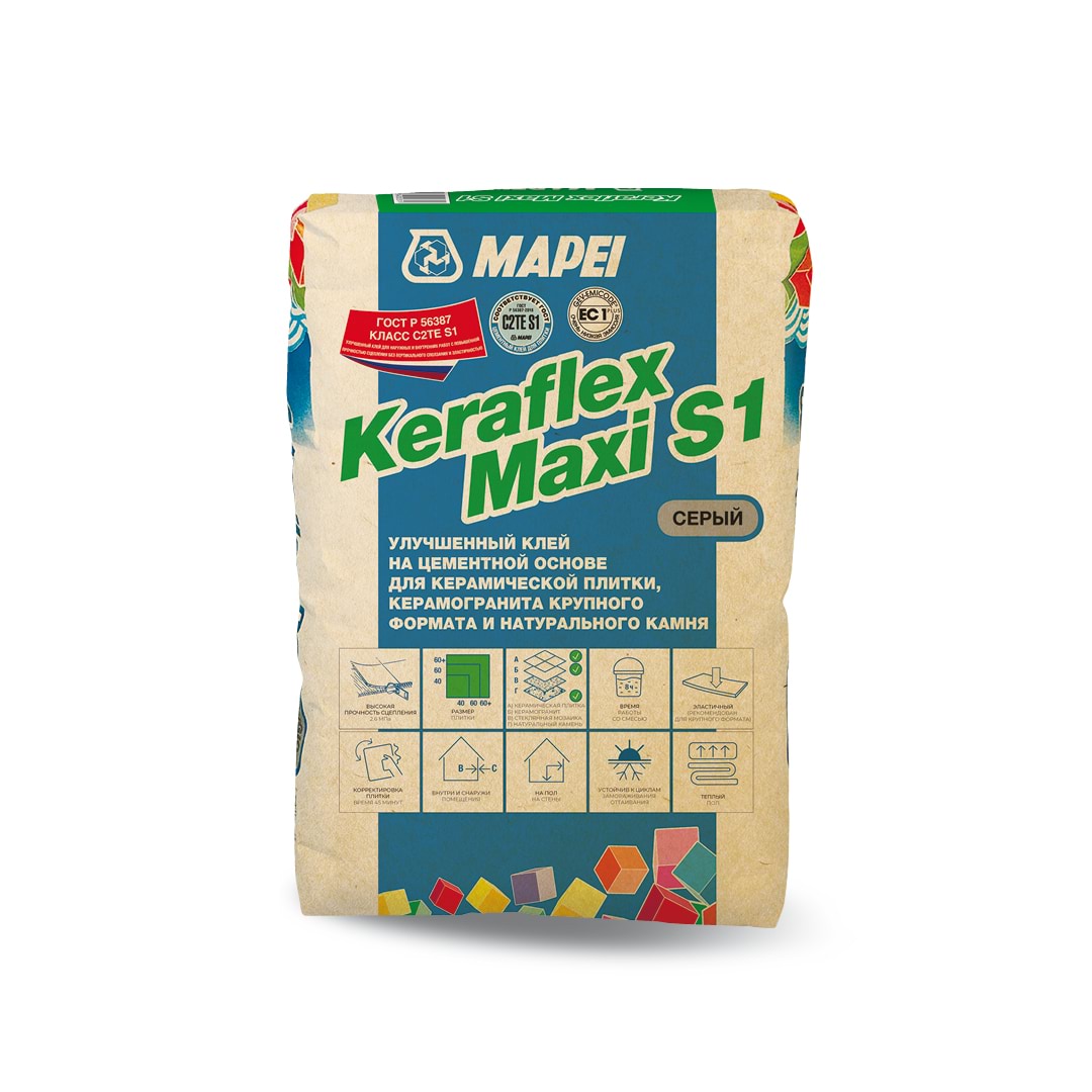 Mapei Клей для плитки Mapei Keraflex Maxi S1 (С2ТЕ S1)белый 25кг