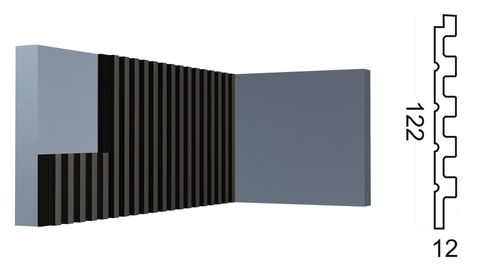 Paolo Arte Kr208SP-4/2,7 cтеновая панель (122*12*2700 мм)/19