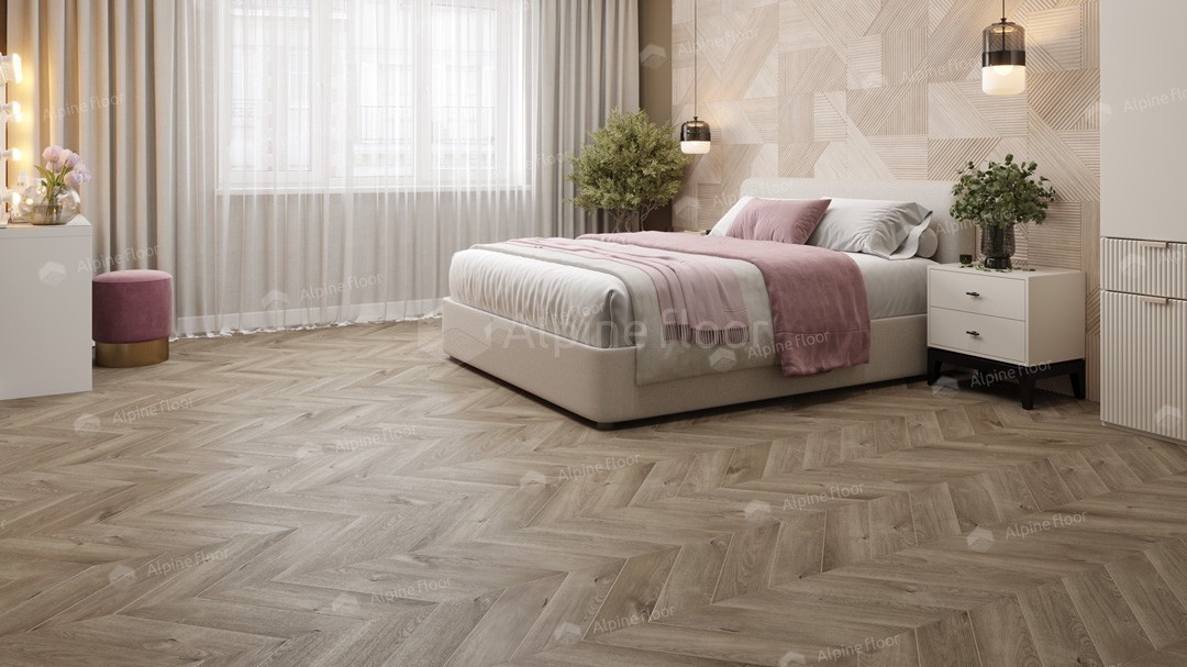 Alpine Floor ECO 18-3 Дуб Натуральный Отбеленный Chevron SPC