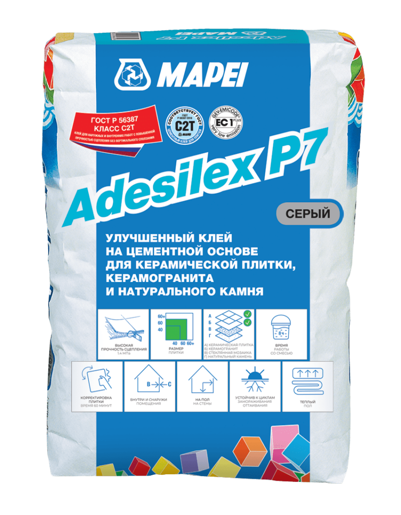 Клей для плитки Mapei Adesilex P7 (С2Т) серый 25кг в Тюмени