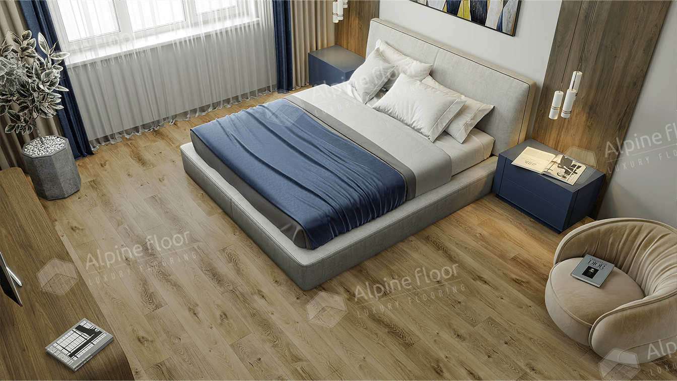 null LVT плитка Дуб Натуральный Отбеленный ECO 23-3