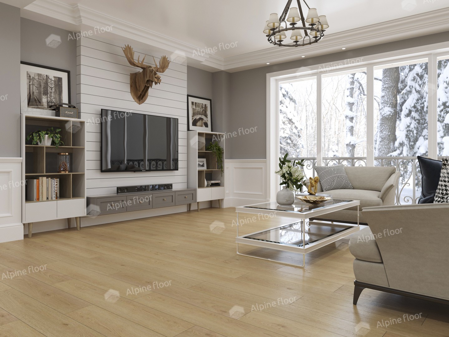 Alpine Floor LVT плитка Дуб Марципановый ЕСО 5-37