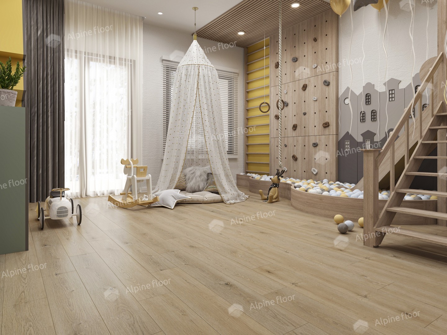 Alpine Floor LVT плитка Дуб Миндальный ЕСО 5-27