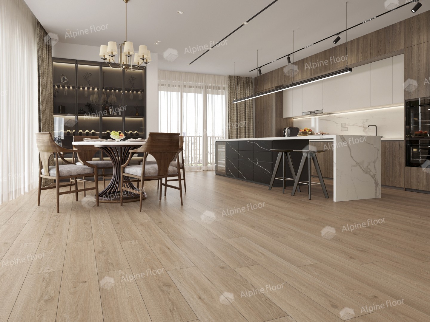 Alpine Floor LVT плитка Дуб Модера ЕСО 5-28