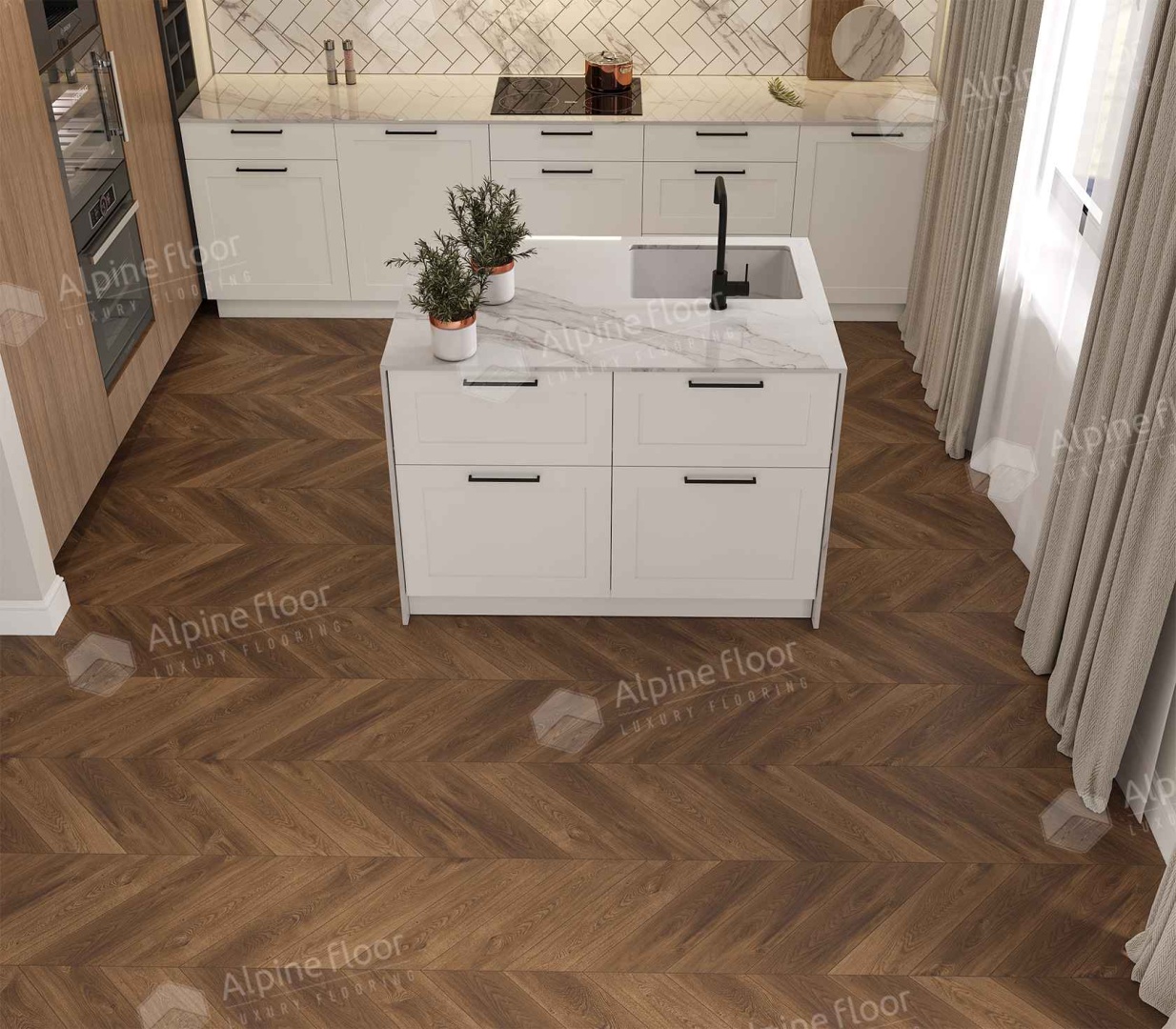 Alpine Floor SPC ламинат Дуб Коричневый ECO 18-13 MC