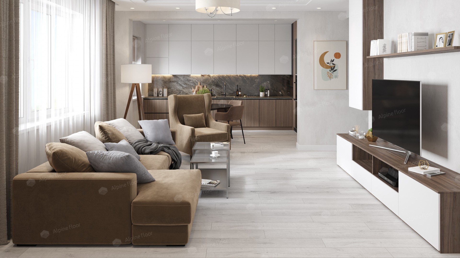 Alpine Floor SPC ламинат Дуб морская пена ABA ECO 7-21 MC