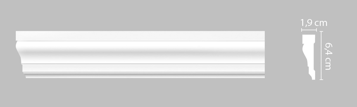 Decomaster Молдинг гладкий DECOMASTER A031 (64*19*2000мм)