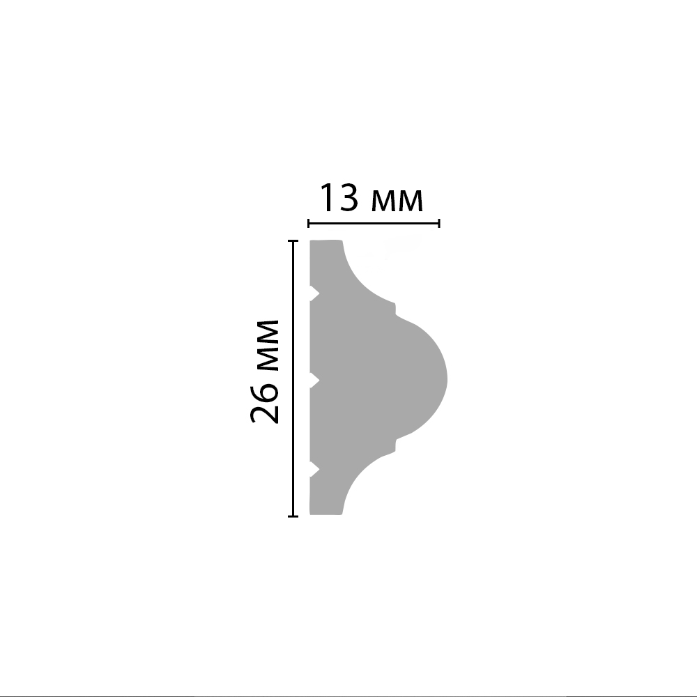 Decomaster Молдинг гладкий DECOMASTER D001ДМ (26*13*2000мм)