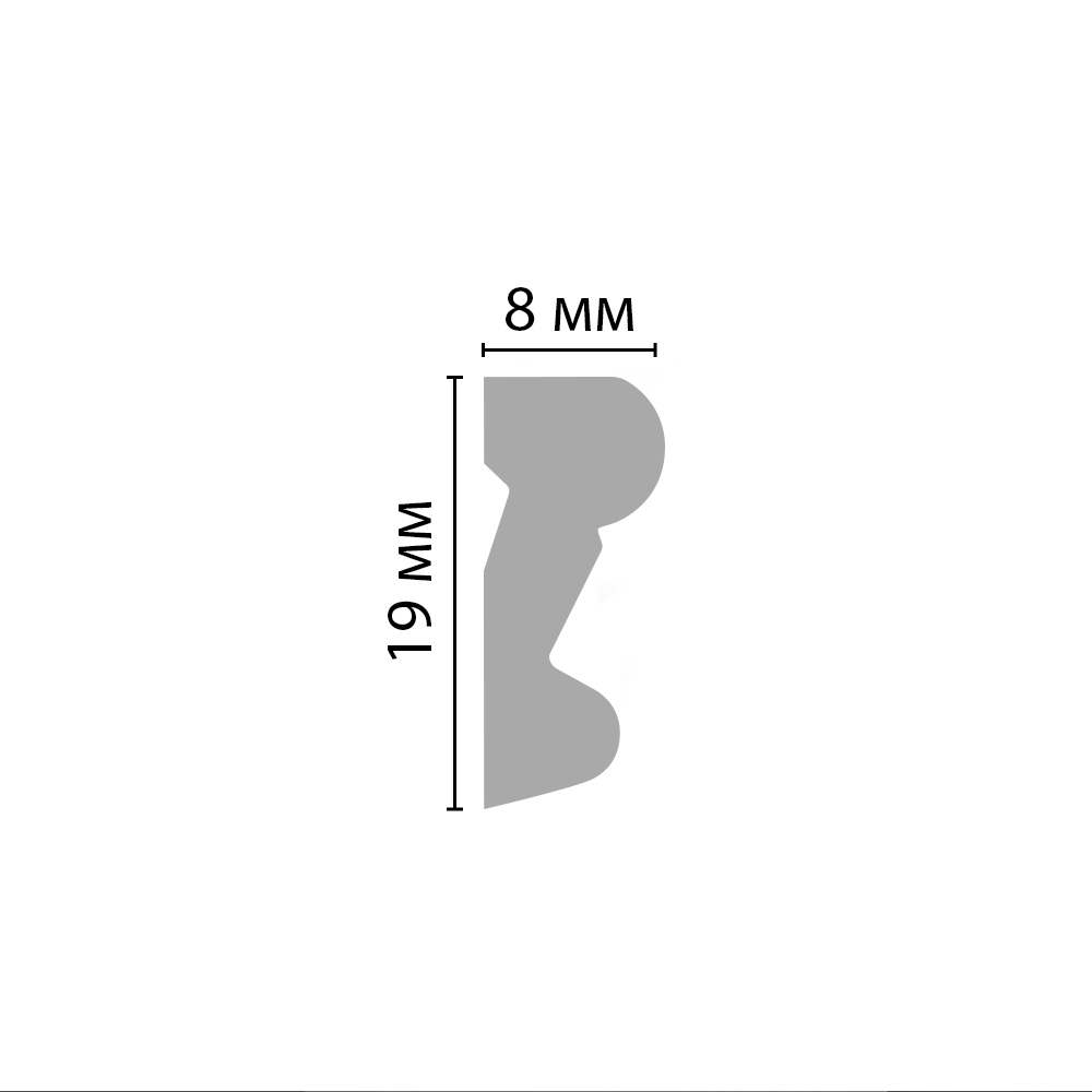 Decomaster Молдинг гладкий DECOMASTER D007ДМ (19*8*2000мм)