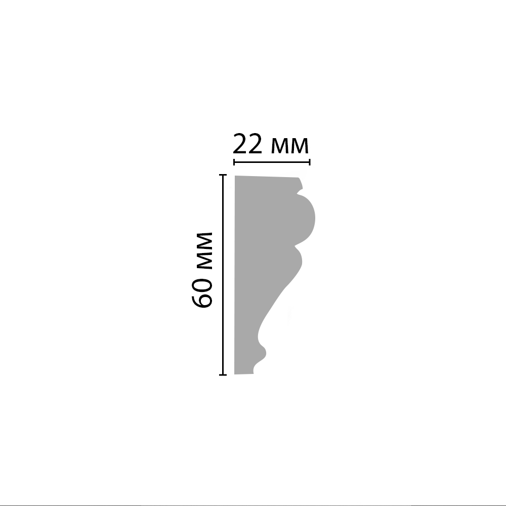 Decomaster Молдинг гладкий DECOMASTER D161ДМ (60*22*2000мм)