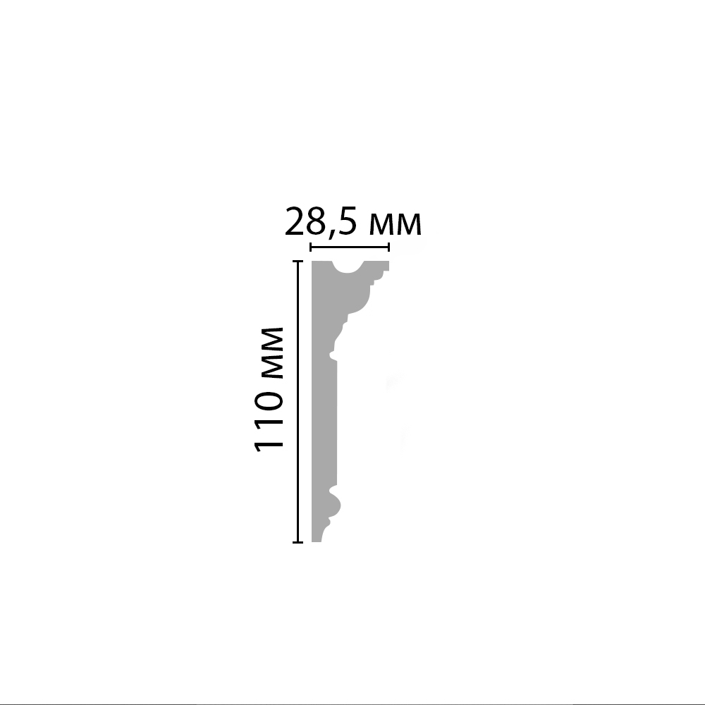 Decomaster Молдинг гладкий DECOMASTER D225ДМ (110*29*2000мм)