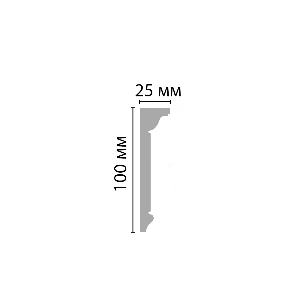 Decomaster Молдинг гладкий DECOMASTER D227ДМ (100*25*2000мм)