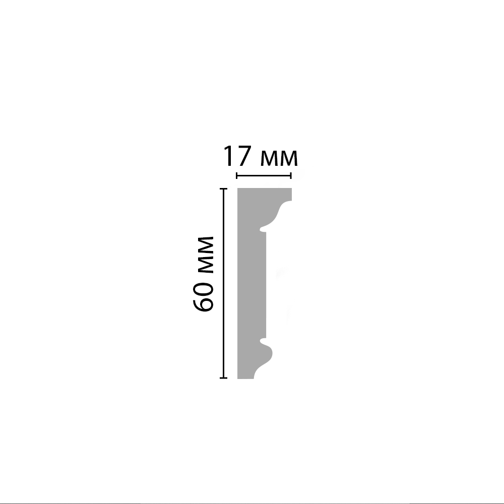 Decomaster Молдинг гладкий DECOMASTER D228ДМ (60*17*2000мм)