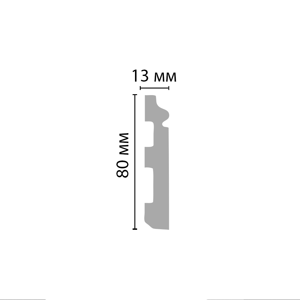 Decomaster Плинтус напольный DECOMASTER A005 (80*13*2000мм)