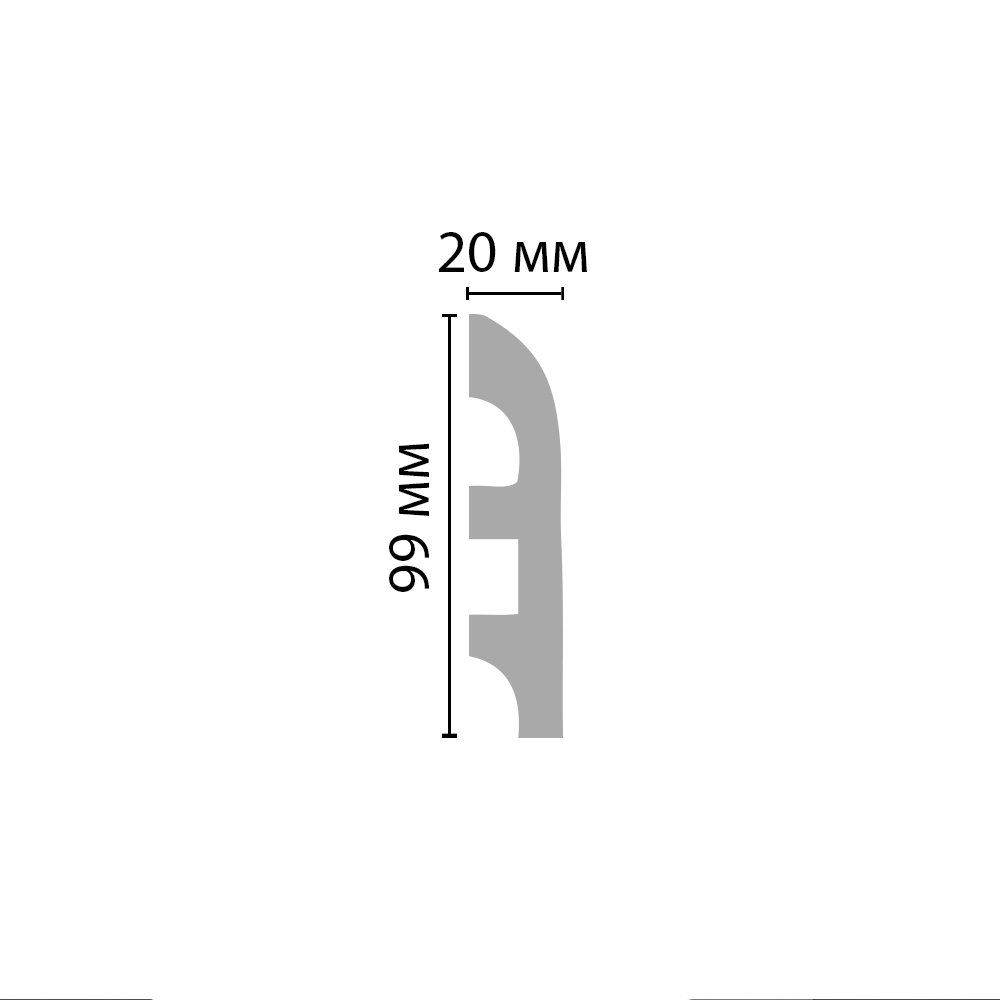 Decomaster Плинтус напольный DECOMASTER A016 (99*20*2000мм)