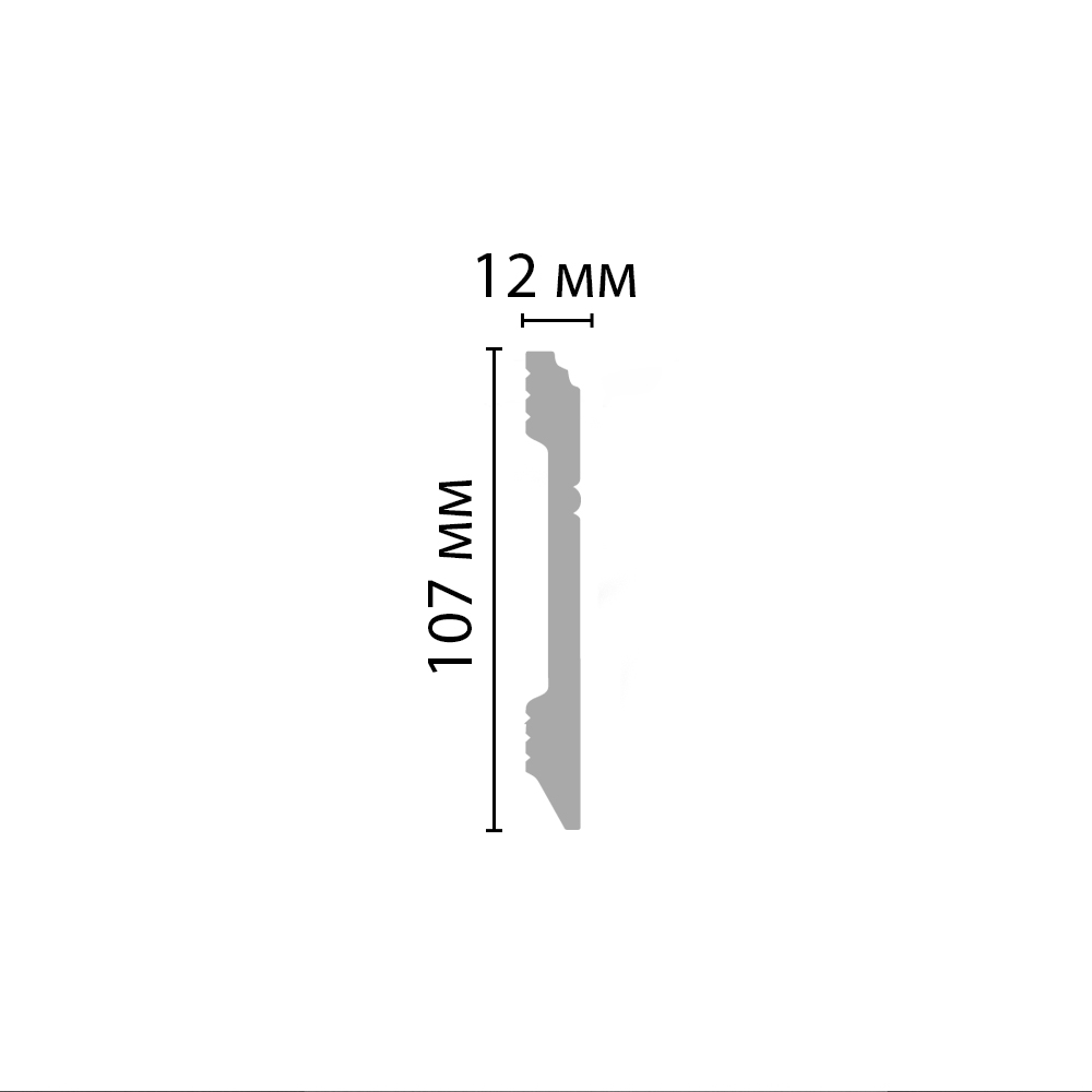 Decomaster Плинтус напольный DECOMASTER D105-115ДМ (107*12*2400мм)белый матовый