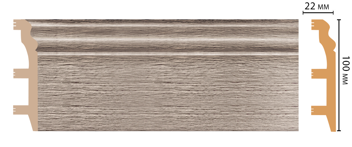 Decomaster Плинтус напольный DECOMASTER D232-77ДМ (100*22*2400мм)