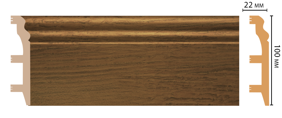 Decomaster Плинтус напольный DECOMASTER D232-88ДМ (100*22*2400мм)